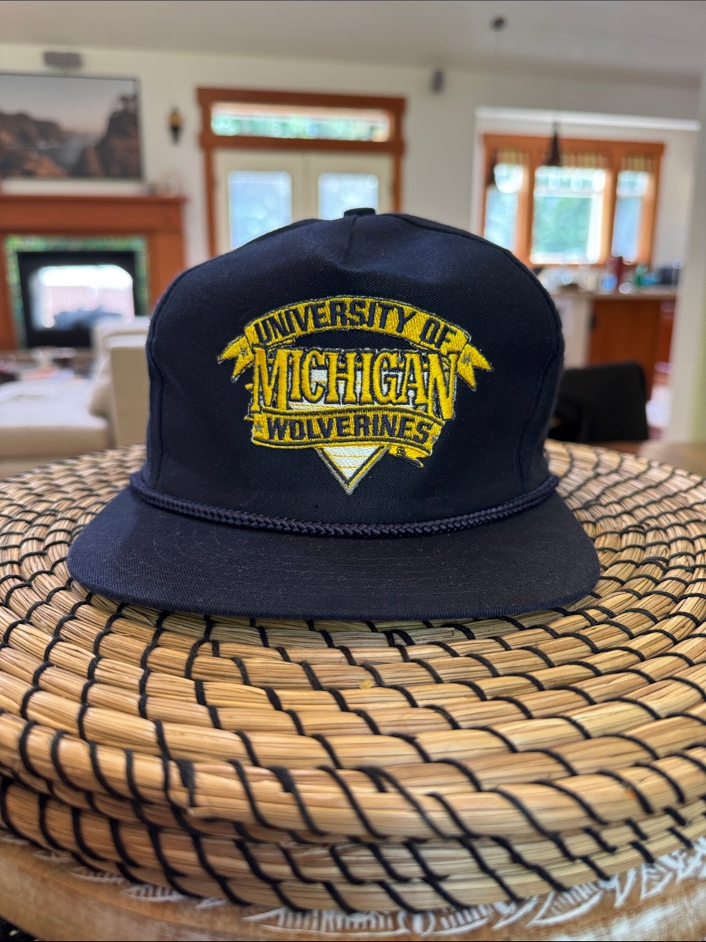Vintage University of Michigan Wolverines Navy Snapback Hat